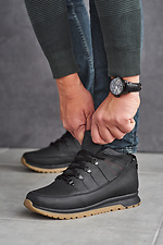 Męskie skórzane sneakersy zimowe w kolorze czarnym  8019896 zdjęcie №3