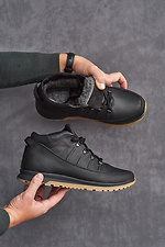 Men's leather winter sneakers black  8019896 photo №4