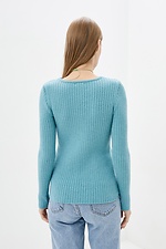 Ciepły niebieski sweter z dzianiny  4037897 zdjęcie №2