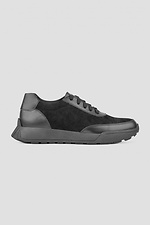Women's black sneakers from a combination of genuine leather and suede  4205897 photo №2