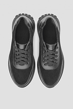 Women's black sneakers from a combination of genuine leather and suede  4205897 photo №3
