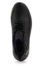 Men's leather winter sneakers, black, with fur.  8019898 photo №9