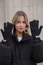 Жіночі теплі зимові міхові перчатки рукавиці 7-51А Lary Black Without 8055899 фото №2