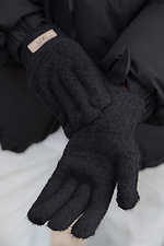 Жіночі теплі зимові міхові перчатки рукавиці 7-51А Lary Black Without 8055899 фото №4