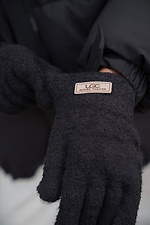 Жіночі теплі зимові міхові перчатки рукавиці 7-51А Lary Black Without 8055899 фото №5
