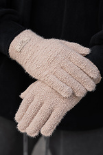 Чоловічі теплі зимові міхові перчатки рукавиці 7-51А Lary Beige Without 8055900 фото №4