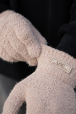 Чоловічі теплі зимові міхові перчатки рукавиці 7-51А  Lary Beige Without 8055900 photo №4