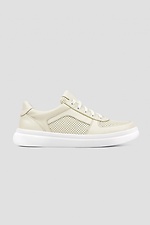 Women's light sneakers made of genuine perforated leather  4205901 photo №2