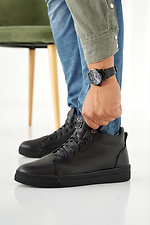 Men's leather winter sneakers black  8019901 photo №3