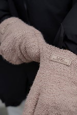 Жіночі теплі зимові міхові перчатки рукавиці 7-51А Lary Beige Without 8055901 фото №5