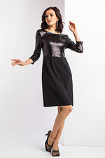 Вечернее черное платье SECRET в блестящие пайетки Garne 3037902 фото №3