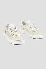 Women's light sneakers made of genuine perforated leather  4205902 photo №1