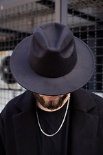 Black men's wide-brimmed hat Without 8048902 photo №2