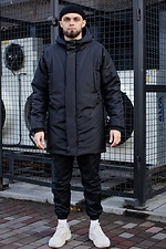 Зимова тепла куртка парка оверсайз чорного кольору Without 8048904 фото №1