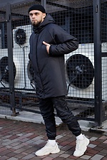 Зимова тепла куртка парка оверсайз чорного кольору Without 8048904 фото №2