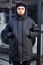 Зимова тепла куртка парка оверсайз чорного кольору Without 8048904 фото №4