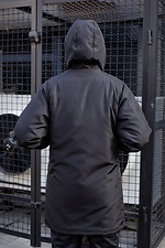 Зимова тепла куртка парка оверсайз чорного кольору Without 8048904 фото №6