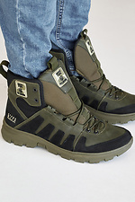 Men's leather winter boots khaki  8019906 photo №5