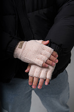 Мужские теплые зимние меховые перчатки рукавицы без пальцев 7-52А UGC Pink Without 8055906 фото №2