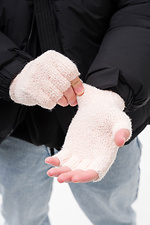 Мужские теплые зимние меховые перчатки рукавицы без пальцев 7-52А UGC Pink Without 8055906 фото №4