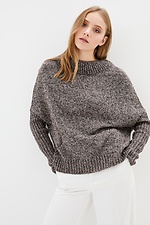 Melanżowy sweter z dzianiny oversize z wąskimi rękawami  4037907 zdjęcie №1
