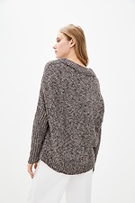 Melanżowy sweter z dzianiny oversize z wąskimi rękawami  4037907 zdjęcie №2