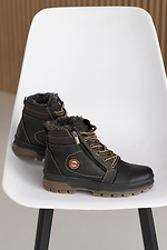 Подростковые ботинки кожаные зимние черные  8019907 фото №2