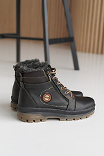 Подростковые ботинки кожаные зимние черные  8019907 фото №6