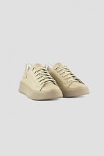 Light women's sneakers made of genuine leather on the platform  4205908 photo №1