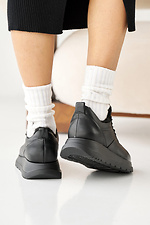 Women's leather black winter sneakers with fur  8019908 photo №6