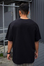 Long oversized t-shirt for a guy in black cotton Without 8042908 photo №3