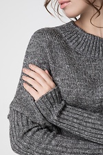 Szary dzianinowy sweter z odkrytymi ramionami  4037909 zdjęcie №3