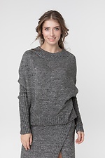 Szary dzianinowy sweter z odkrytymi ramionami  4037909 zdjęcie №4