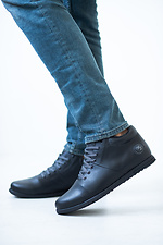 Ciepłe buty zimowe wykonane z naturalnej czarnej skóry  8018909 zdjęcie №2