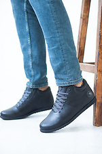 Ciepłe buty zimowe wykonane z naturalnej czarnej skóry  8018909 zdjęcie №4