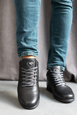 Ciepłe buty zimowe wykonane z naturalnej czarnej skóry  8018909 zdjęcie №6