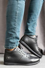 Теплі зимові черевики з натуральної чорної шкіри  8018909 фото №8