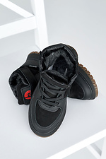 Подростковые ботинки кожаные зимние черные  8019914 фото №6