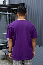 Long oversized T-shirt for a guy purple cotton Without 8042914 photo №3