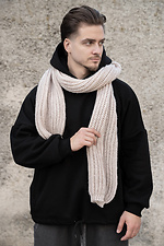 Мужской теплый вязаный шарф Carry Beige Without 8055914 фото №2