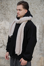 Мужской теплый вязаный шарф Carry Beige Without 8055914 фото №4