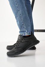 Men's leather sneakers spring-autumn black  8019915 photo №1
