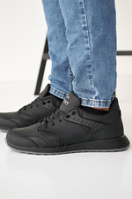 Мужские кроссовки кожаные весенне-осенние черные  8019915 фото №6