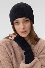 Warm set of black hat and mittens Sewel 4038916 photo №2