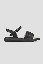 Schwarze Peeptoe-Sandalen aus Leder  4205916 Foto №2