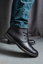 Ciepłe buty zimowe wykonane z naturalnej czarnej skóry  8018916 zdjęcie №1