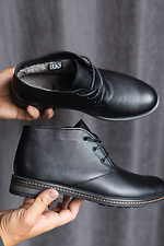 Теплі зимові черевики з натуральної чорної шкіри  8018916 фото №2