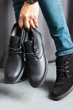 Ciepłe buty zimowe wykonane z naturalnej czarnej skóry  8018916 zdjęcie №4