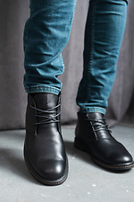 Ciepłe buty zimowe wykonane z naturalnej czarnej skóry  8018916 zdjęcie №5