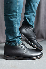 Теплые зимние ботинки из натуральной черной кожи  8018916 фото №7